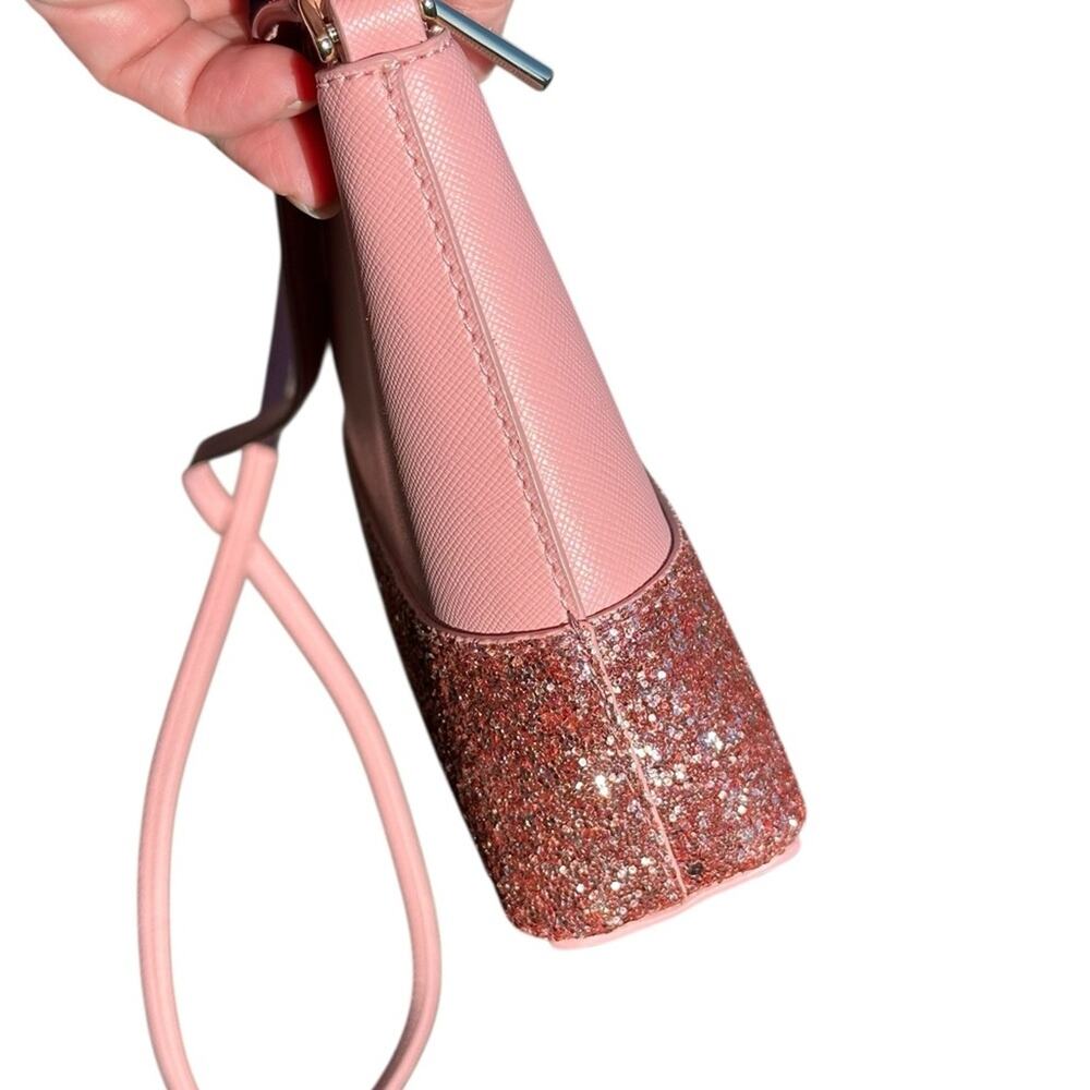 Kate Spade New York Flash Leather Crossbody Pink Glitter NWOT - Picture 10 of 10